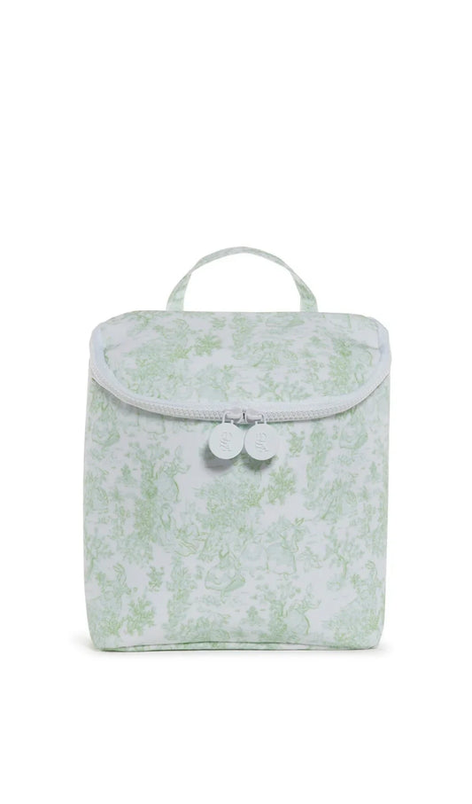 TAKE AWAY INSULATED LUNCH BAG - GREEN BUNNY TOILE