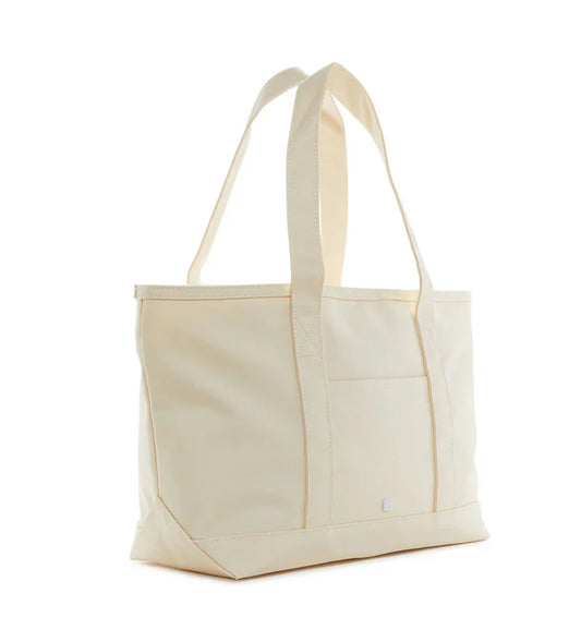 TRVL MEDIUM TOTE NATURAL COATED CANVAS