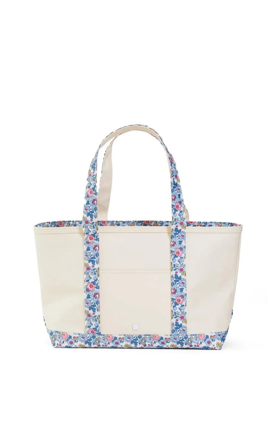 TRVL MEDIUM TOTE - COATED CANVAS NATURAL WITH BRIDGEHAMPTON TRIM