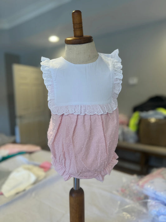 Pink Swiss Dot Bubble/ Dress- IN STOCK