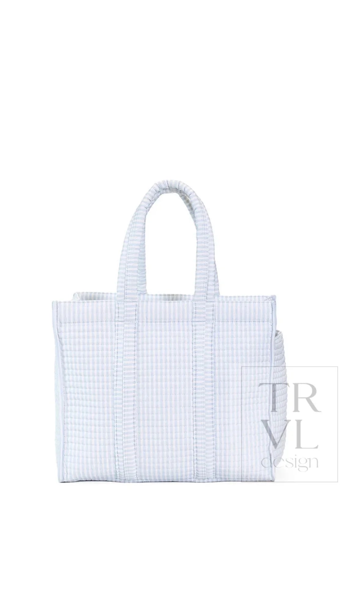 QUILTED GO GO TOTE - PIMLICO STRIPE BLUE