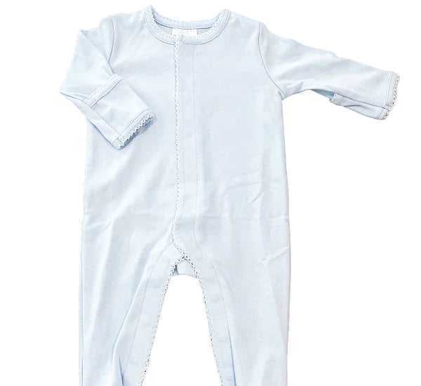 Picot Trim Button Footie- IN STOCK