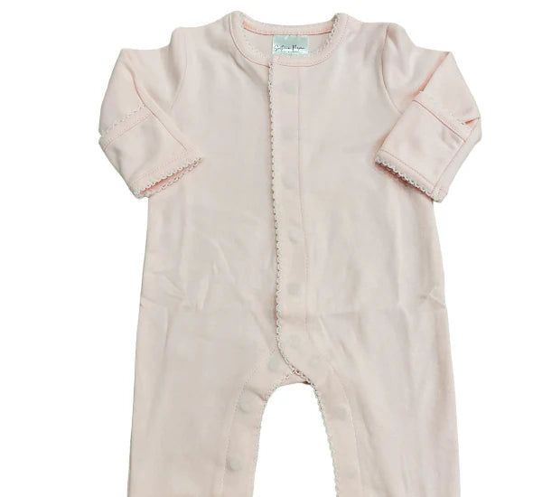 Picot Trim Button Footie- IN STOCK
