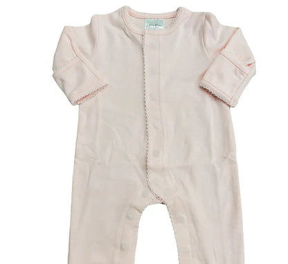 Picot Trim Button Footie- IN STOCK