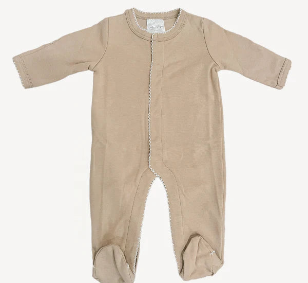 Picot Trim Button Footie- IN STOCK