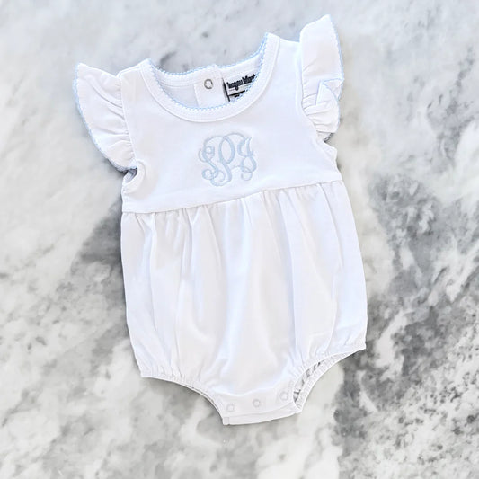 Knit Flutter Sleeve Bubble with Picot Trim- IN STOCK