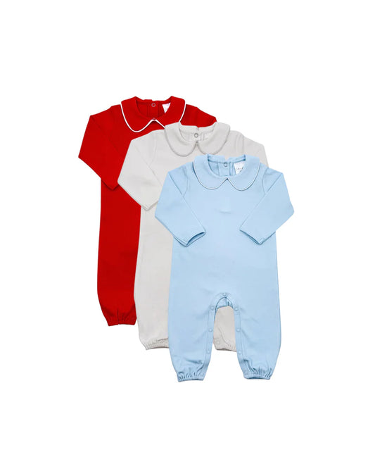 Boys Collared Romper LS