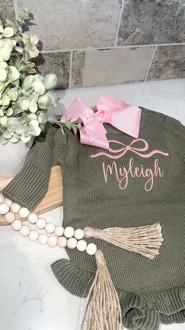 Long sleeve knit romper- IN STOCK
