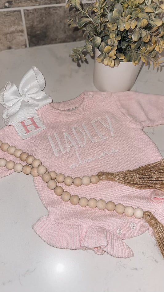 Long sleeve knit romper- IN STOCK