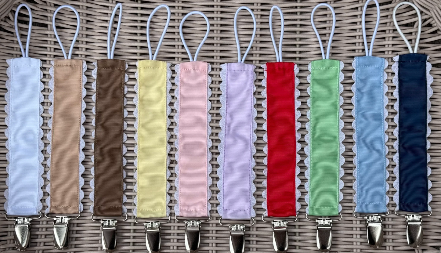 Grosgrain Pacifier Clips- IN STOCK