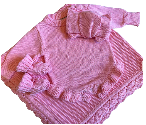 Girls Ruffle Knit Romper