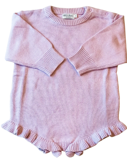 Girls Ruffle Knit Romper