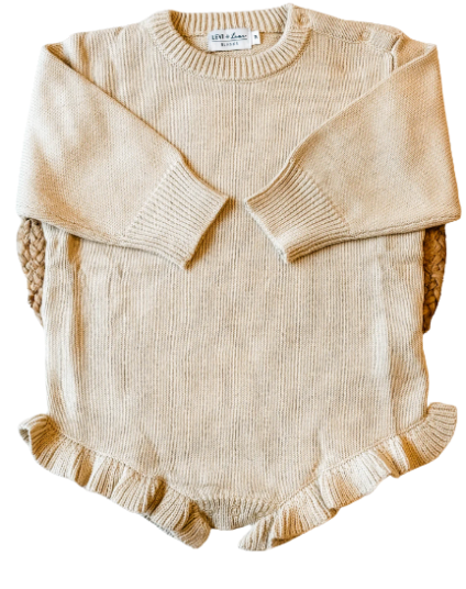 Girls Ruffle Knit Romper