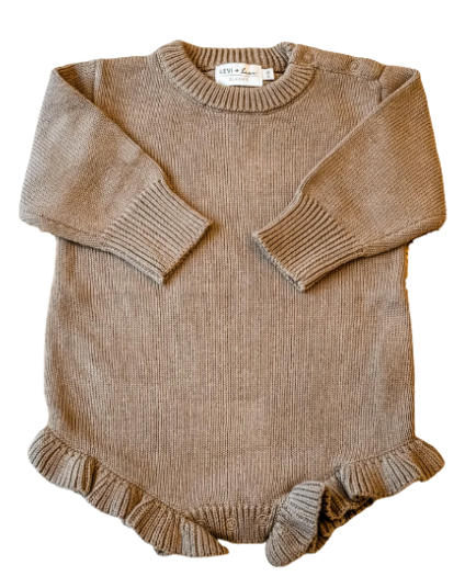 Girls Ruffle Knit Romper