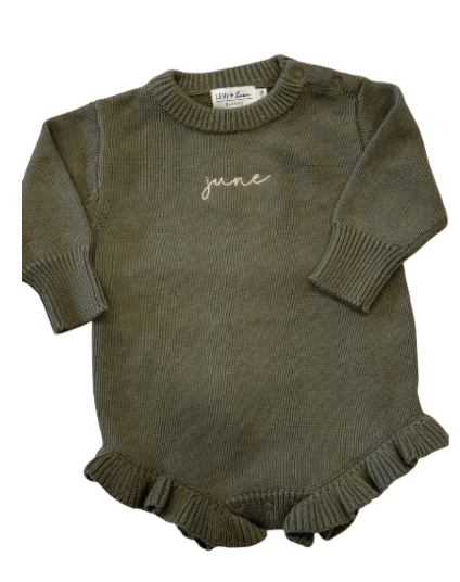 Girls Ruffle Knit Romper