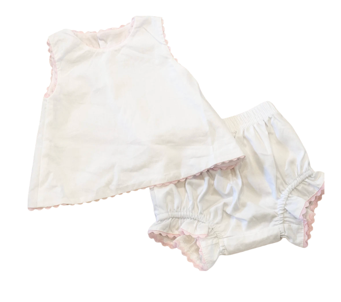 Swing Back Diaper Set- Pink or White Trim