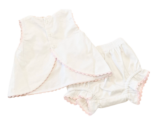 Swing Back Diaper Set- Pink or White Trim