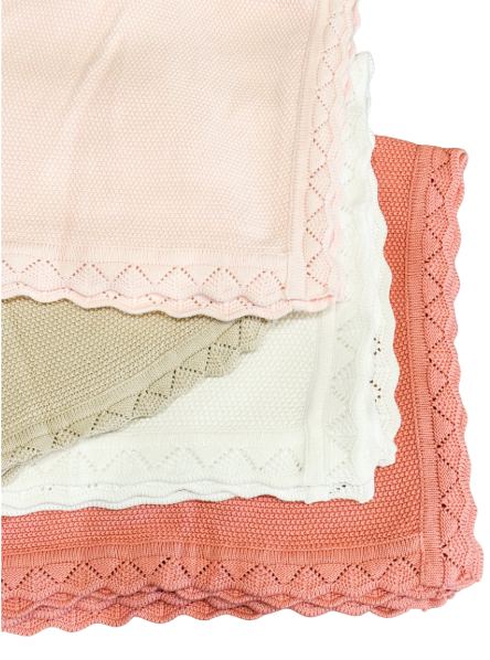 Knit Scalloped Edge Blanket