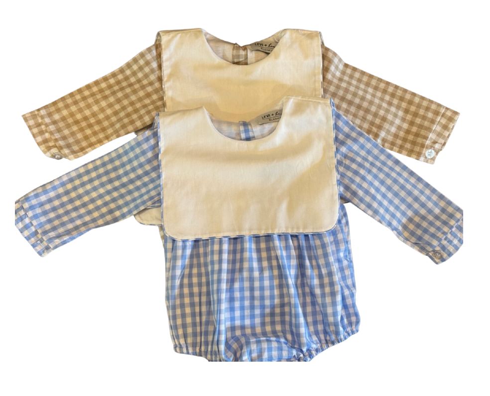 Boys Long sleeve gingham bubble