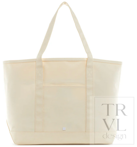 TRVL MAXI TOTE LARGE NATURAL COATED CANVAS