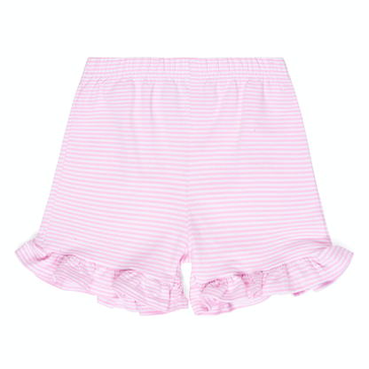 Ruffled striped shorts