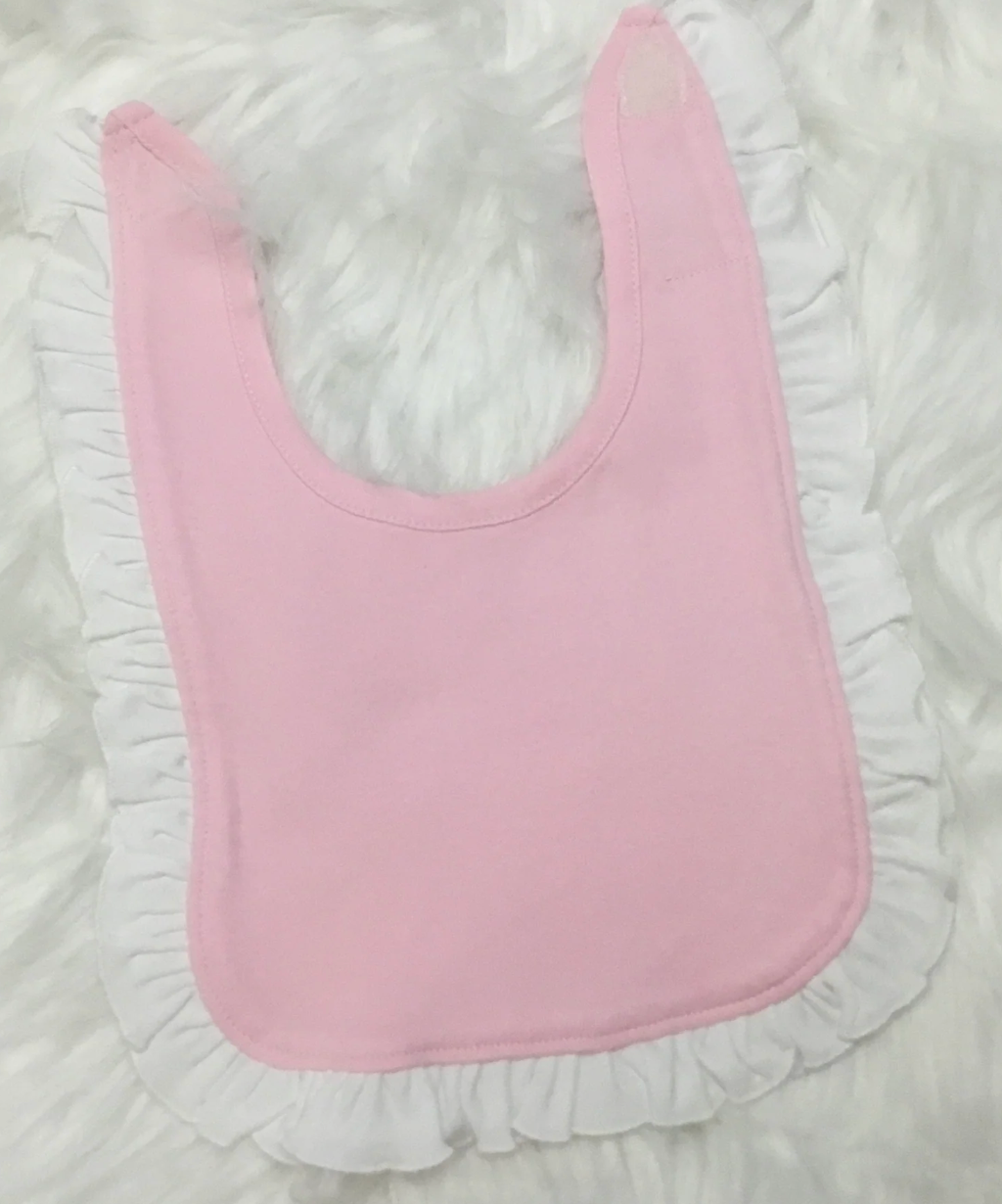Ruffle Bib (Different color trim)- IN STOCK
