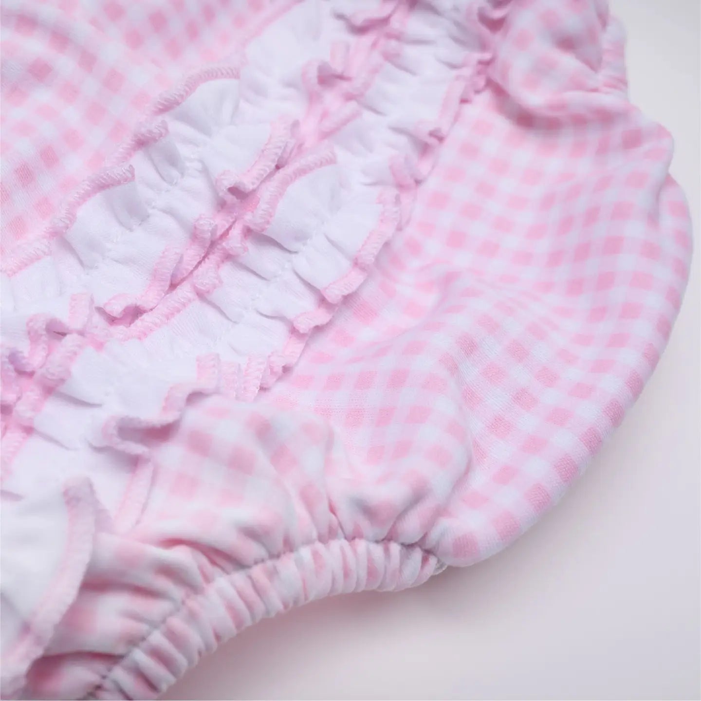 Mini Checks Pink Ruffle Bubble