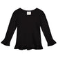 Girl's Long Sleeve Ruffle Tee - Basic Colors