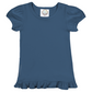 Girl's Short Sleeve Ruffle Tee - Greens and Blues