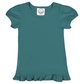 Girl's Short Sleeve Ruffle Tee - Greens and Blues