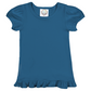 Girl's Short Sleeve Ruffle Tee - Greens and Blues