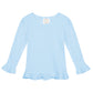 Girl's Long Sleeve Ruffle Tee - Greens and Blues