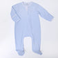 Mini Checks Light Blue Zip Footie