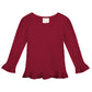 Girl's Long Sleeve Ruffle Tee - Basic Colors