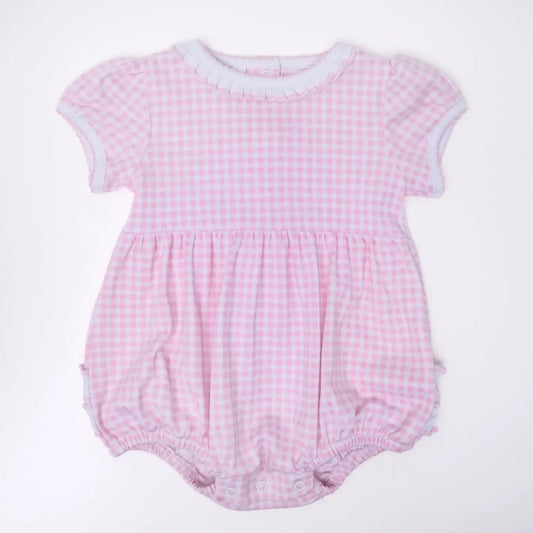 Mini Checks Pink Ruffle Bubble