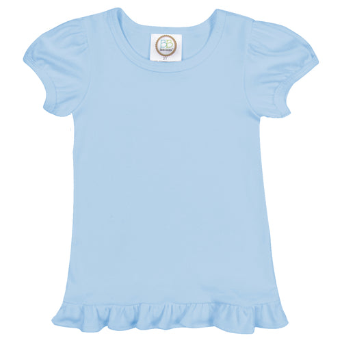 Girl's Short Sleeve Ruffle Tee - Greens and Blues