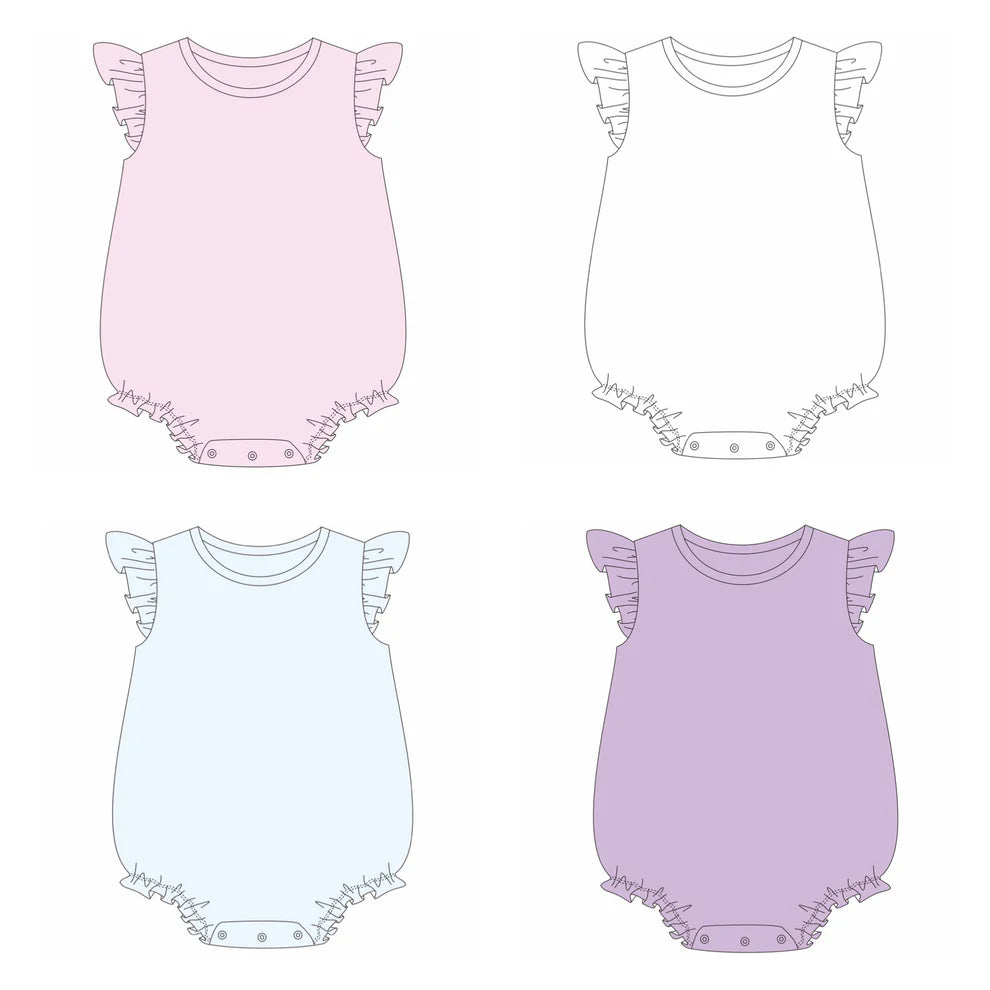 Knit Solid Flutter Sleeve Bubble- IN STOCK