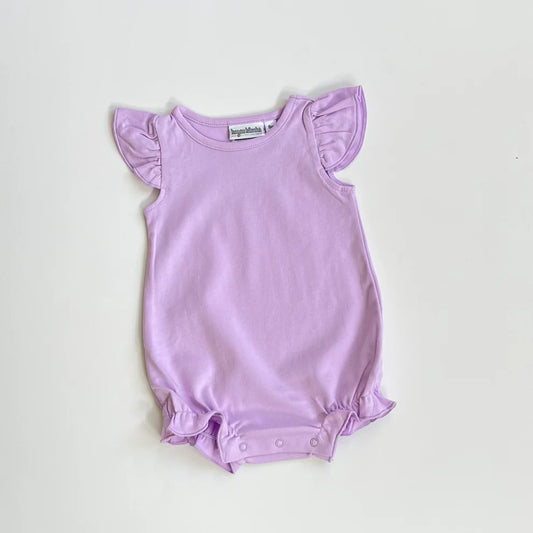Knit Solid Flutter Sleeve Bubble- IN STOCK