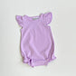 Knit Solid Flutter Sleeve Bubble- IN STOCK