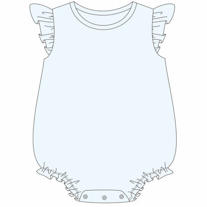 Knit Solid Flutter Sleeve Bubble- IN STOCK