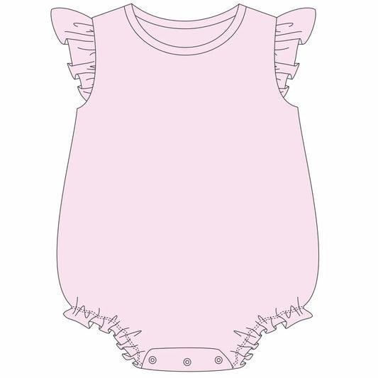 Knit Solid Flutter Sleeve Bubble- IN STOCK
