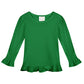 Girl's Long Sleeve Ruffle Tee - Greens and Blues