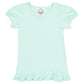 Girl's Short Sleeve Ruffle Tee - Greens and Blues