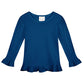 Girl's Long Sleeve Ruffle Tee - Greens and Blues