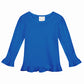Girl's Long Sleeve Ruffle Tee - Greens and Blues